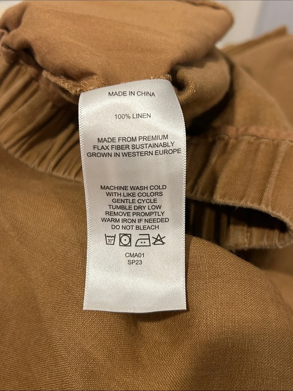 Quince European Linen Pants in Light Beige Women’s Size Large